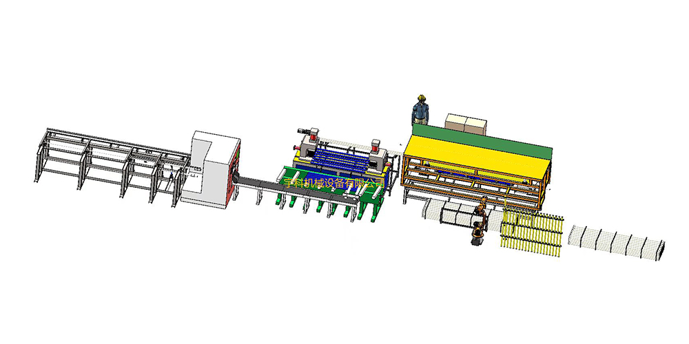 盘扣脚手架自动上下料切割割孔焊接生产线机器人码垛