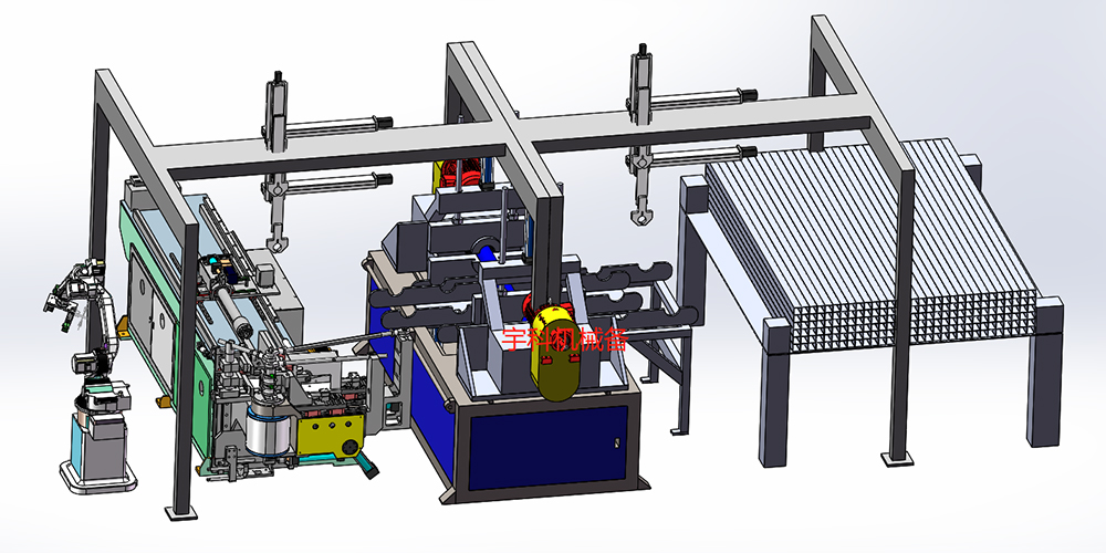 自动上下料双头倒角弯管机器人自动化打孔码垛生产线